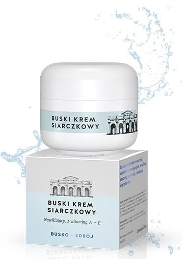 Duda Buski Siarczkowy Krem von DR DUDA in 50G, cremige Textur, für Hautpflege, Verpackung und Produktbeschreibung sichtbar