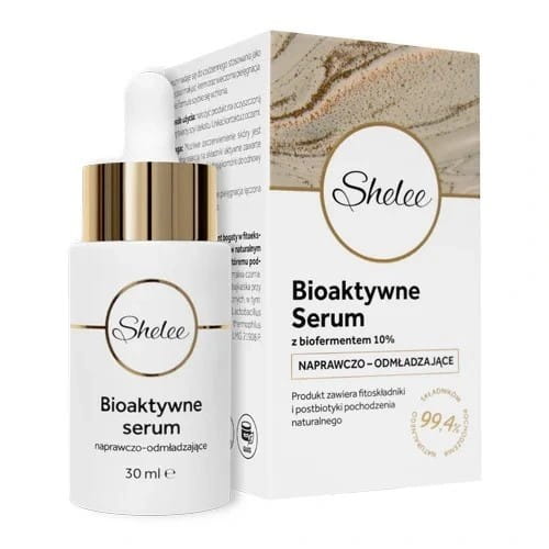 Bioactive Reparatur- und Verjüngungsserum von Shelee in einer Flasche, für gesunde, strahlende Haut.