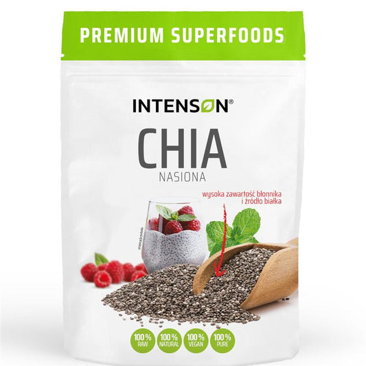 Bio-Chia-Samen in 500 g Packung, frisch und nährstoffreich, ideal für gesunde Ernährung, von BIOGO.PL.