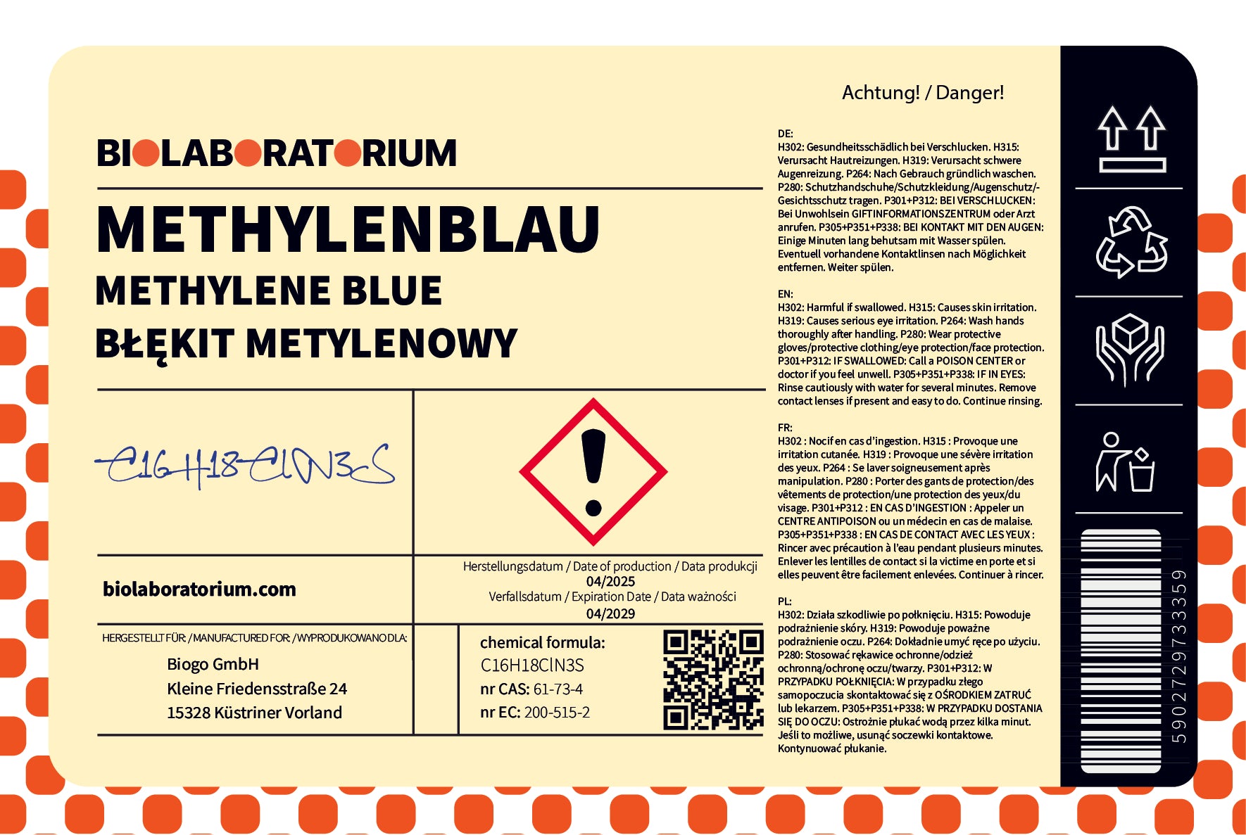 METHYLENBLAU - ČISTÉ 25g BIOLABORATORIUM Doplňkový obrázek produktu