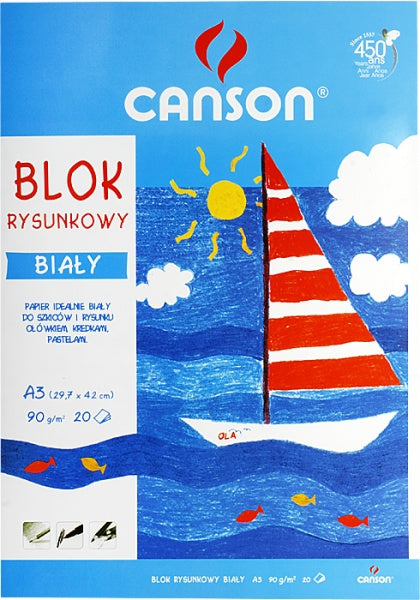 Blok Gambar Putih dalam Format A3 Canson