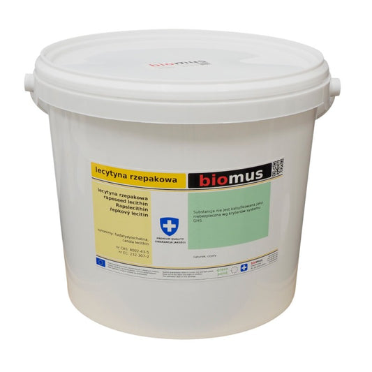 Rapslecithin Biomus in 3 kg Verpackung, feines gelbliches Pulver, ideal für Ernährung und Nahrungsergänzung