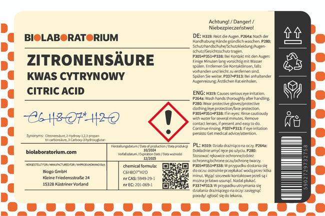 Acid citric 25 kg BIOLABORATORIUM Main Image