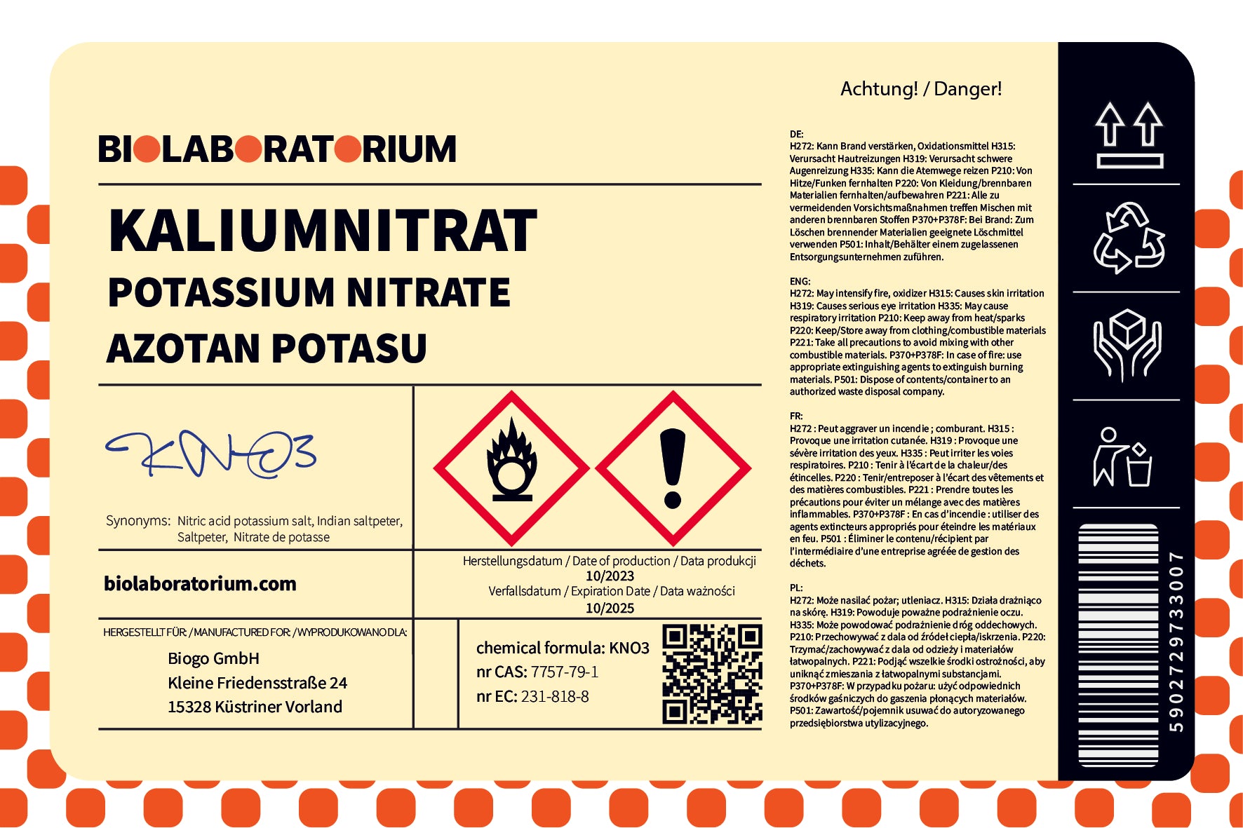 Kaliumnitrat 3 kg BIOLABORATORIUM Zweitbild