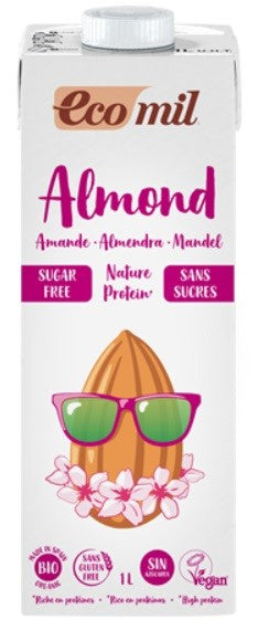 Almond drink without sugar with increased protein content BIO 1000 ml ECOMIL