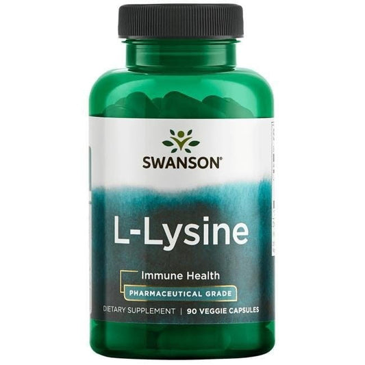 L-Lysin Kapseln von Swanson Health Products, 500 mg, 90 Stück, Nahrungsergänzungsmittel in Blisterverpackung