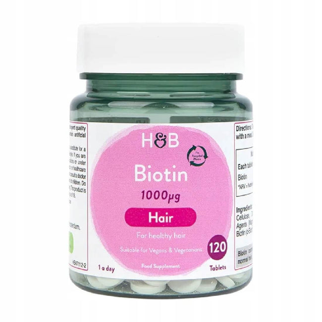 Biotin - Biotin 1000 mcg 120 tablet Holland & Barrett Main Image