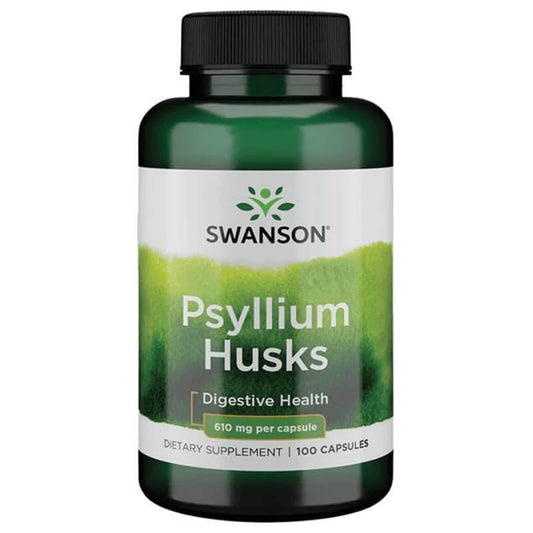 Schwarze Flohsamenschalen in 100 Kapseln von Swanson Health Products, naturbelassene Nahrungsergänzung für Verdauungsgesundheit