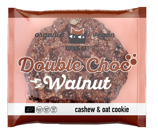 Veganer glutenfreier Schokoladen- und italienische Nüsse-Kuchen von KOOKIE CAT, 50 g, frisch und lecker.