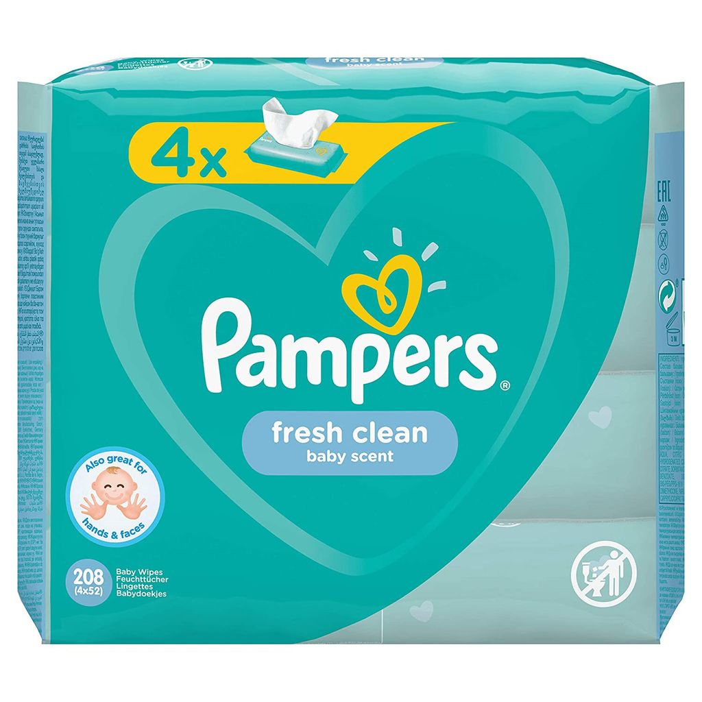 Färska Rena Pampers Tücher 4x52Stk