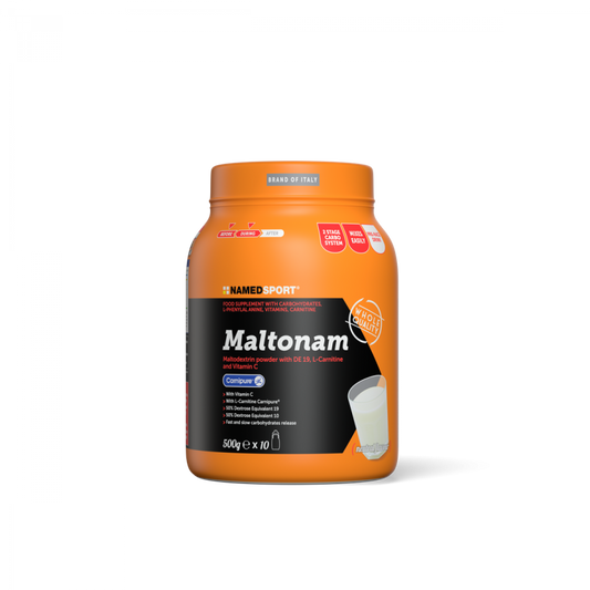 Namedsport Maltonam Pulver in 500g Verpackung, sportliches Nahrungsergänzungsmittel mit natürlicher Inhaltsstoff.