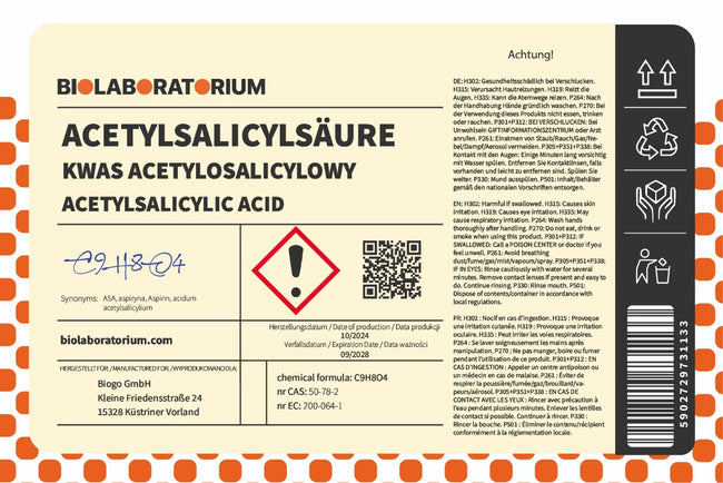 Acetylsalicylsyra Aspirin 100g BIOLABORATORIUM Main Image