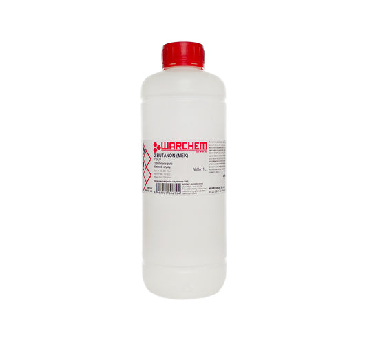 Rein 1L 2-Butanon (MEK) von WARCHEM, klare chemische Flüssigkeit in Flasche, für Industrie- und Laboranwendungen