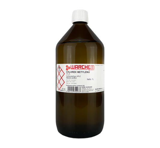 Methylenchlorid (Dichlormethan) HPLC 1L Flasche, Biogo.de, chemische Substanz für analytische Anwendungen, klare Flüssigkeit in Flasche