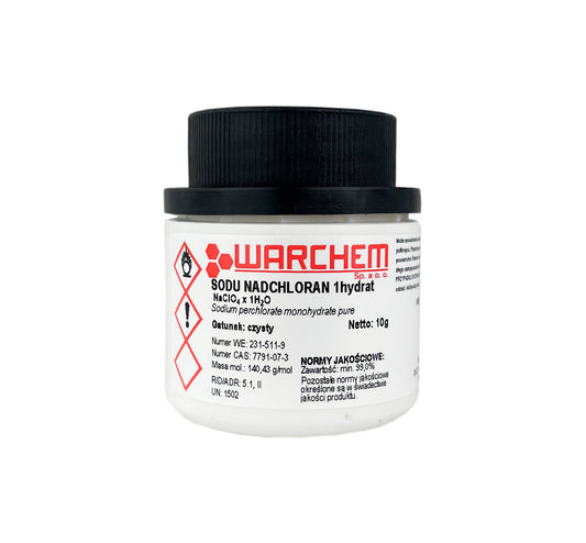 Rein natriumperchlorat 1hydrat, 10g, WARCHEM, chemische Substanz in transparent Verpackung mit Messbecher