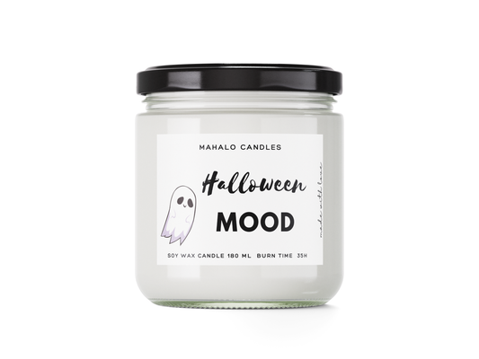 HALLOWEEN MOOD Sojakerze 180 ml handgefertigte MahaloCandles - Biogo.de