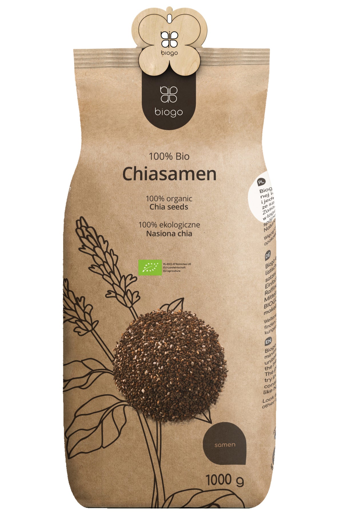 Sementes de Chia (Salvia Hispanica) bio 1 kg BIOGO
