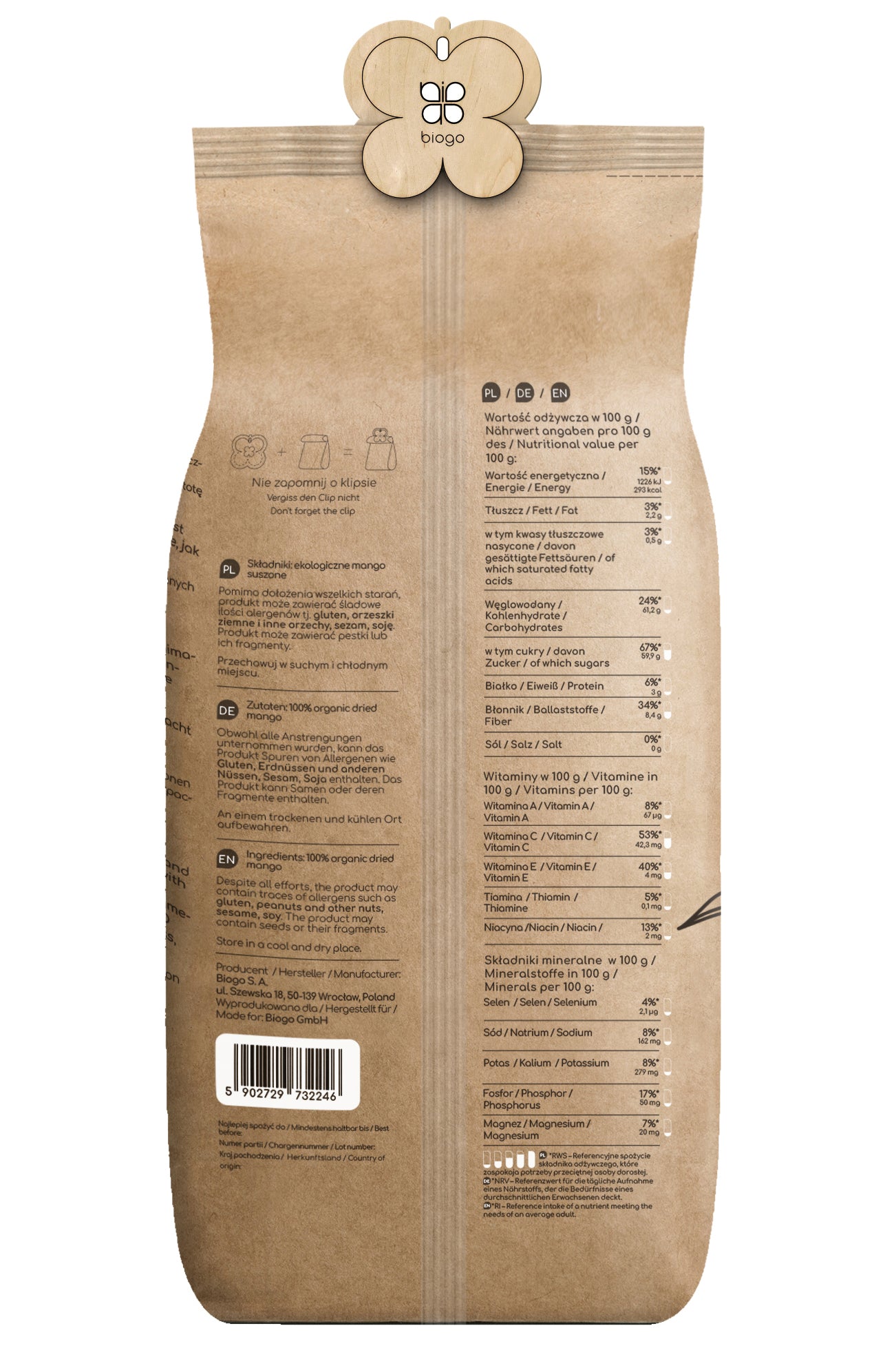 Getrocknete Mango bio 400 g BIOGO Zweitbild