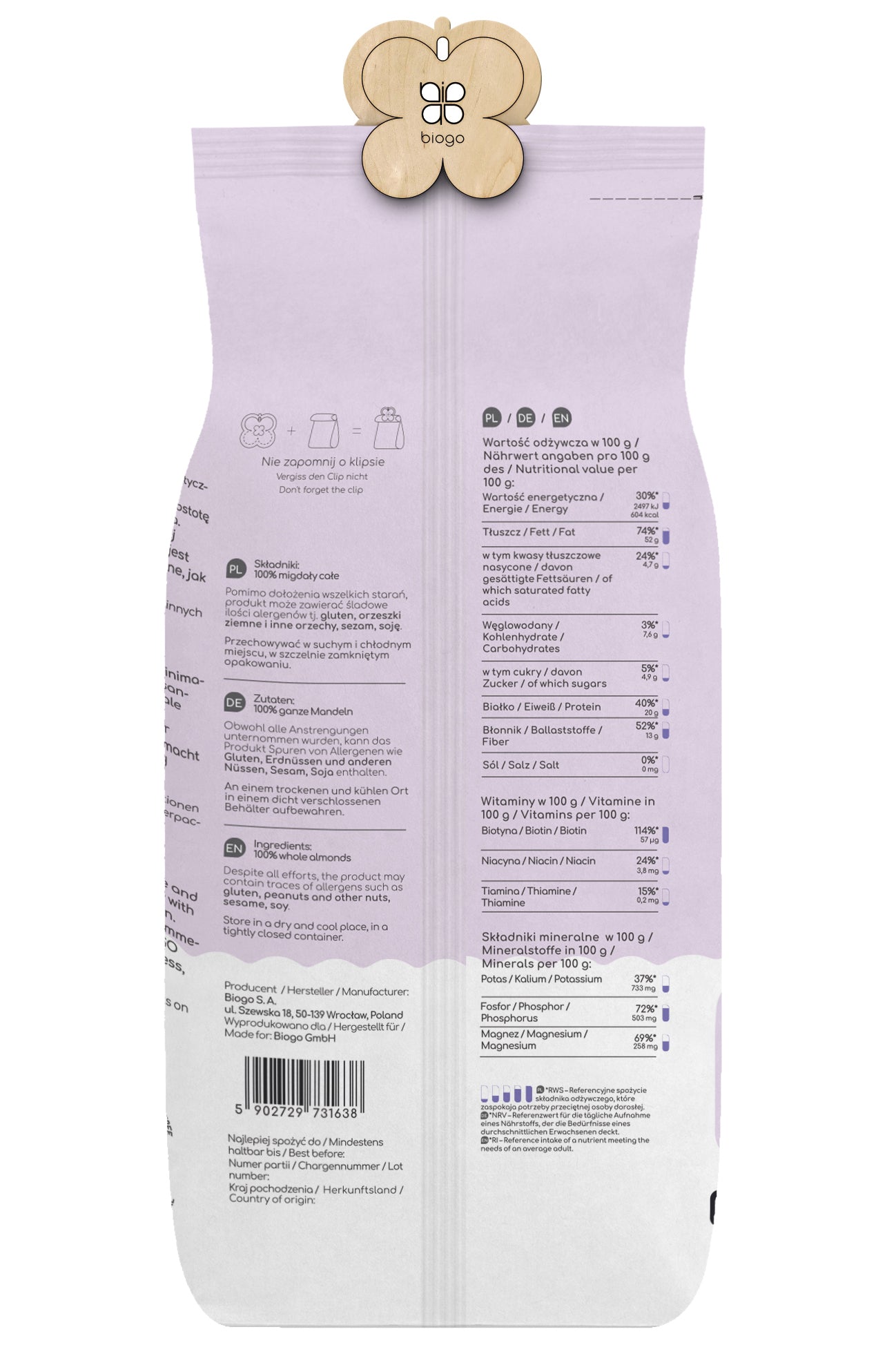 Almonds 1 kg BIOGO 