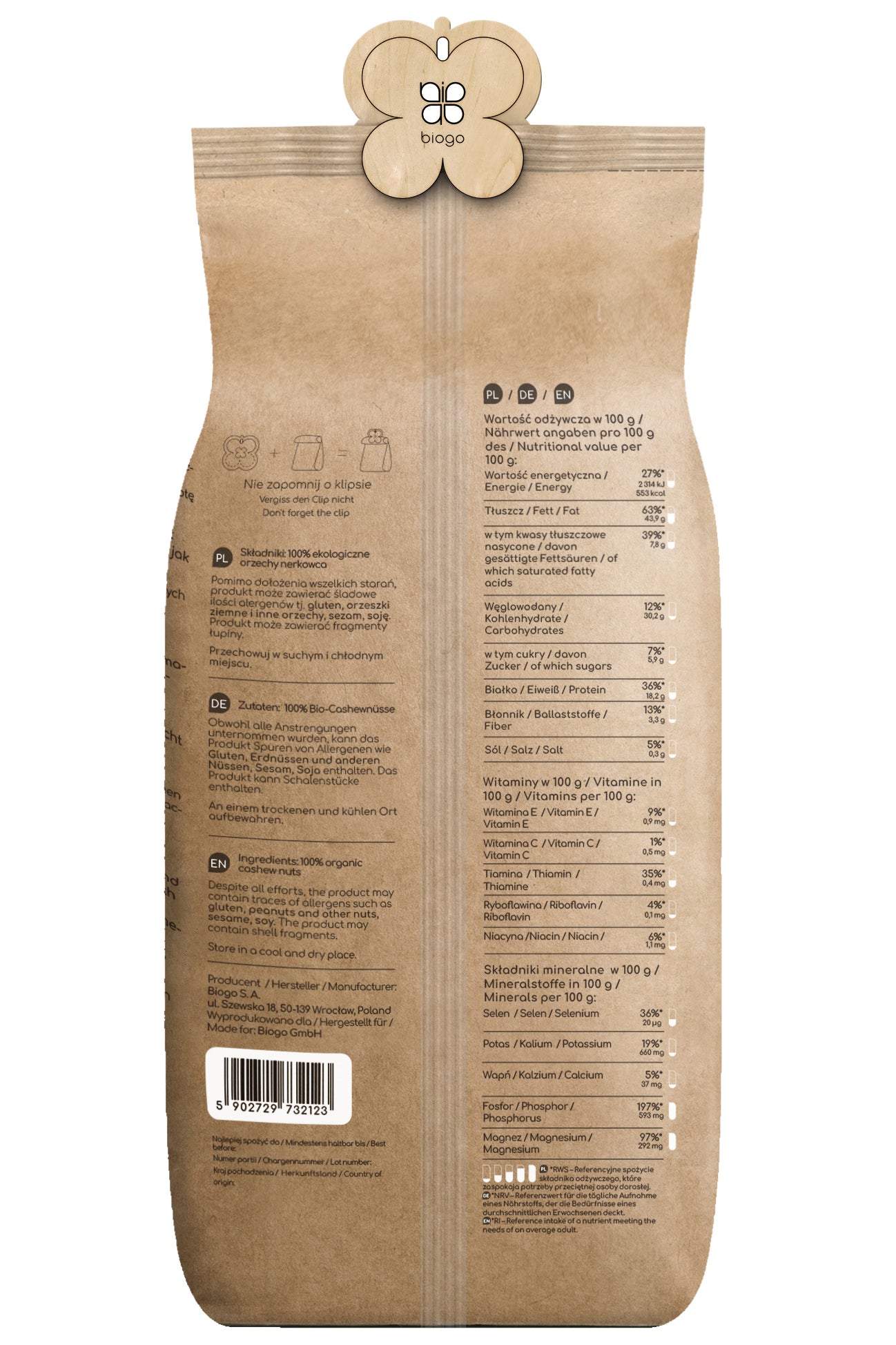 Cashewkerne bio 1 kg BIOGO Zweitbild