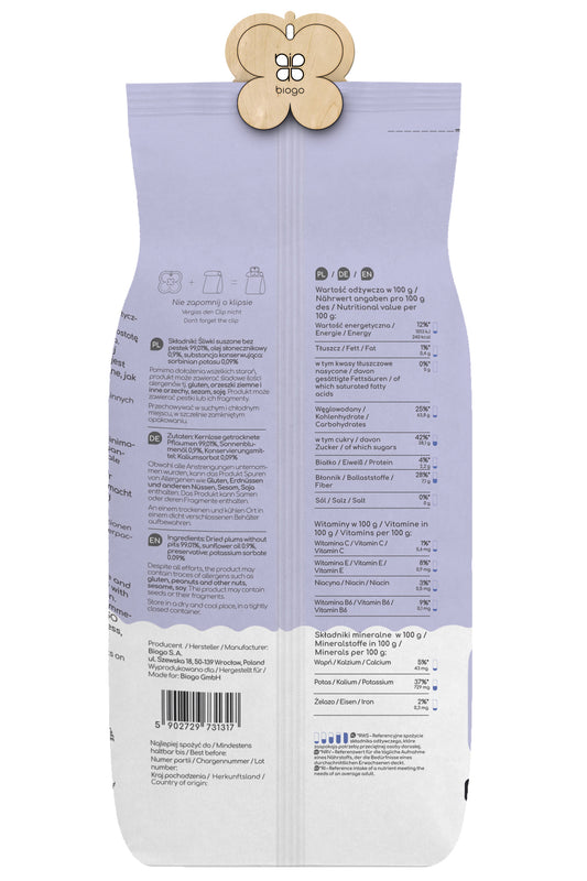 Getrocknete Pflaumen 1 kg BIOGO - Biogo.de