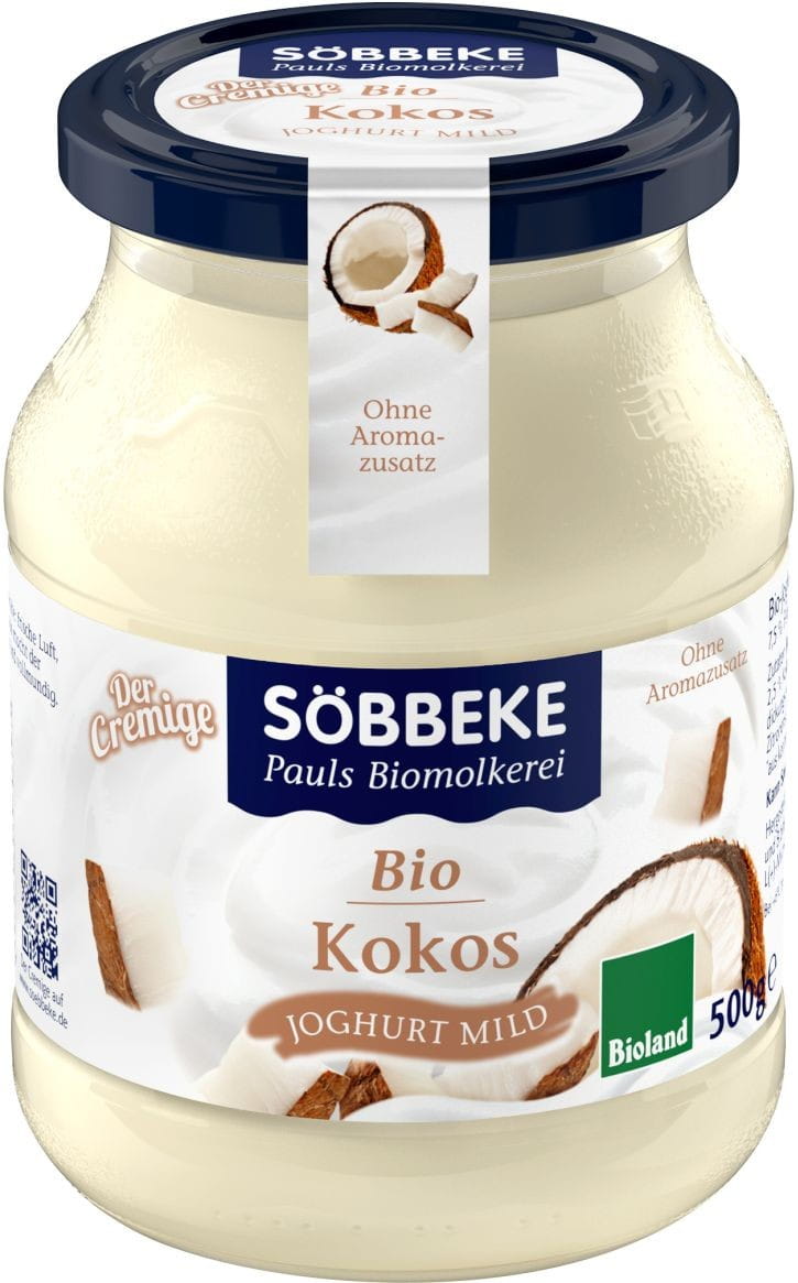 Kokosjoghurt 75% BIO 500 g (Glas) - SOBBEKE