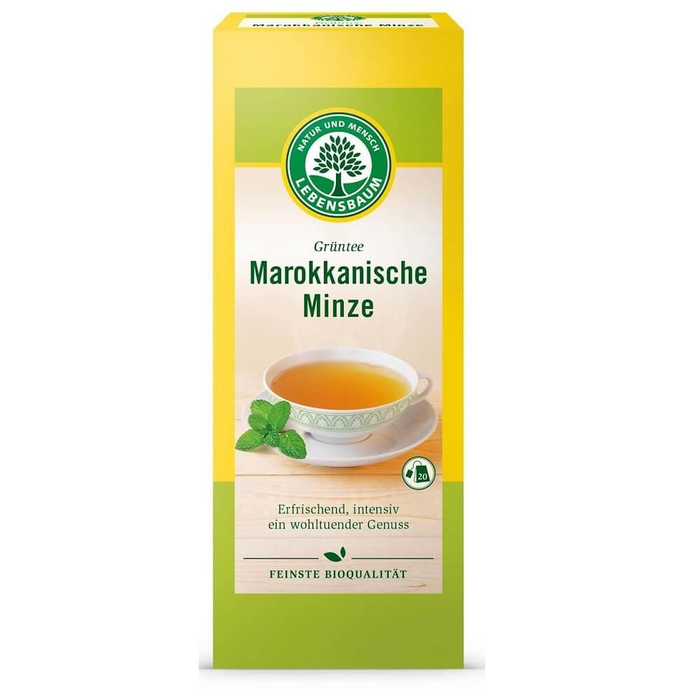 Grüner Tee mit marokkanischer Minze BIO 20 x 2 g - LEBENSBAUM