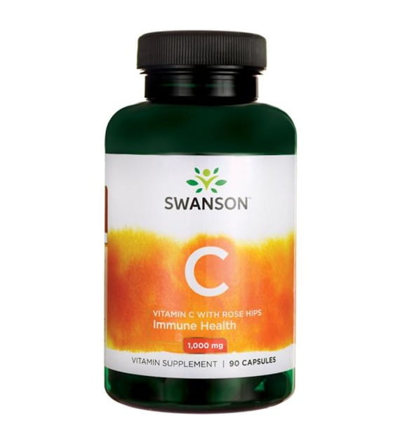 Vitamin C mit Hagebutten 1000mg Vitamin C mit Hagebutten 90 Kapseln von SWANSON Hover Image