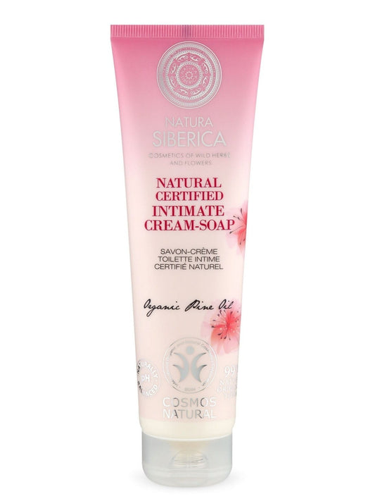 Sanfte Intimseife von NATURA SIBERICA, Cremeseife für die Intimhygiene, 140 ml Flasche, hautschonende Pflege