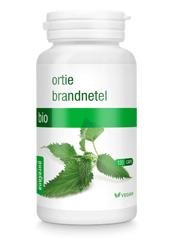 Brennnesselblätter BIO in 336 g Packung mit 120 Kapseln, natürliche Purasana Nahrungsergänzungsmittel, Nahaufnahme