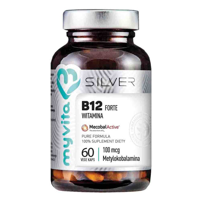 B12 FORTE 100mcg Methylcobalamin 60 Kapseln MYVITA SILVER PURE Hover Image