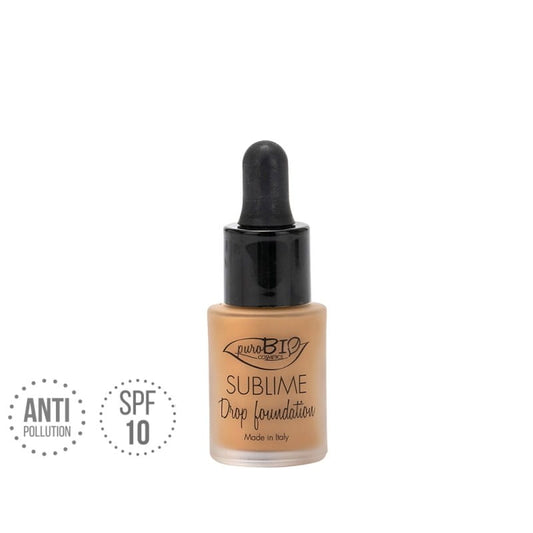 Purobio Drop 05 Eco Care Foundation in Flasche, flüssige Make-up Foundation mit natürlicher Textur und umweltfreundlicher Verpackung