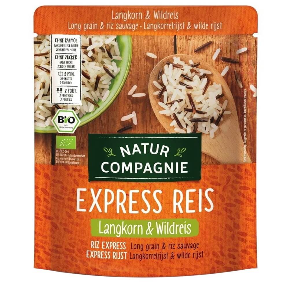 Express parboiled Langkornreis mit Wildreis BIO 250 g - NATUR COMPAGNIE