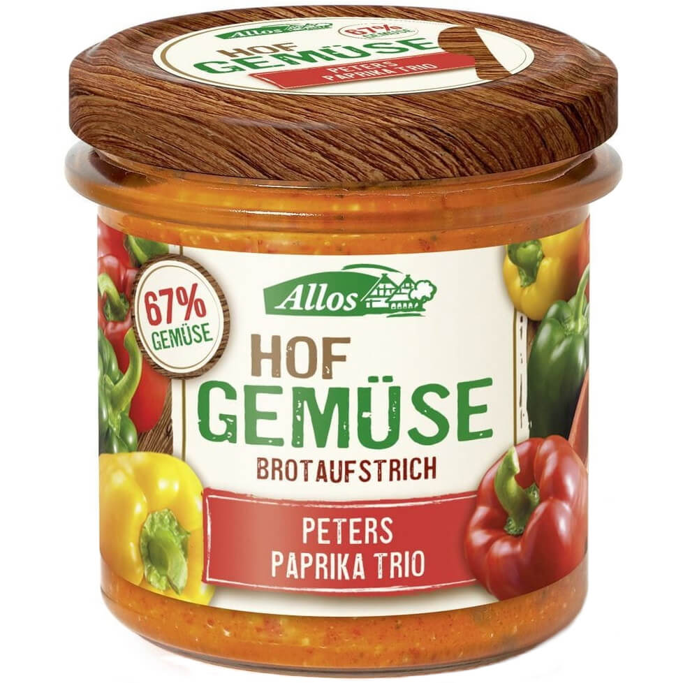 Gemüsepaste mit drei Paprikasorten BIO 135 g - ALLOS