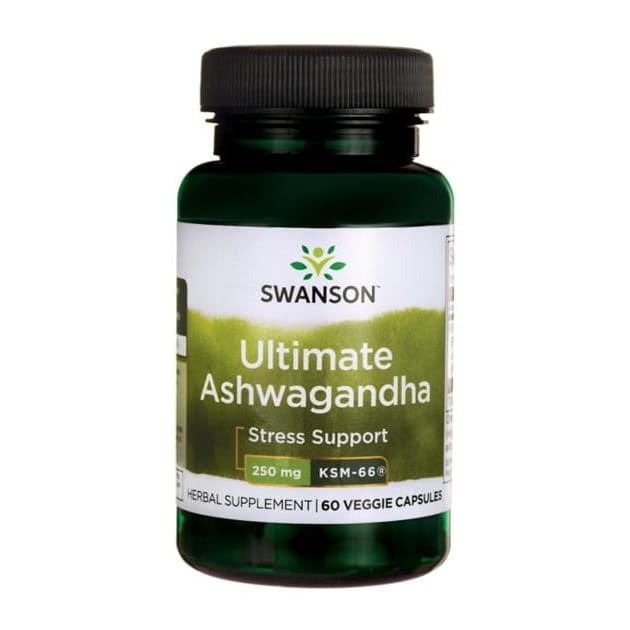 Ashwagandha KSM - 66 250 mg Extrakt 60 SWANSON-Kapseln Hover Image