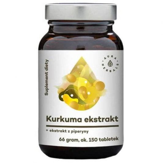 Kurkuma-Extrakt + Piperin-Extrakt 150 Tabletten 66 g AURA HERBALS