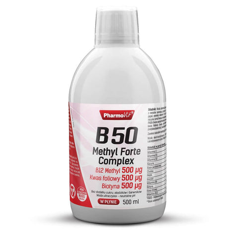 Vitamin B - 50 Methyl FORTE B50 Komplex Folsäure Biotin 500ml PHARMOVIT