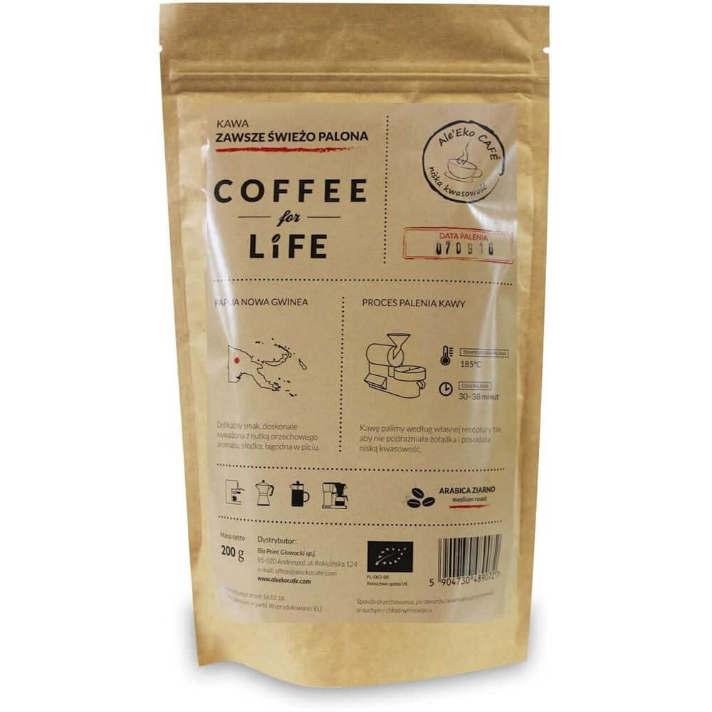 Kaffee 100% Arabica-Bohnen Papua BIO 200 g - ALE EKO CAFE
