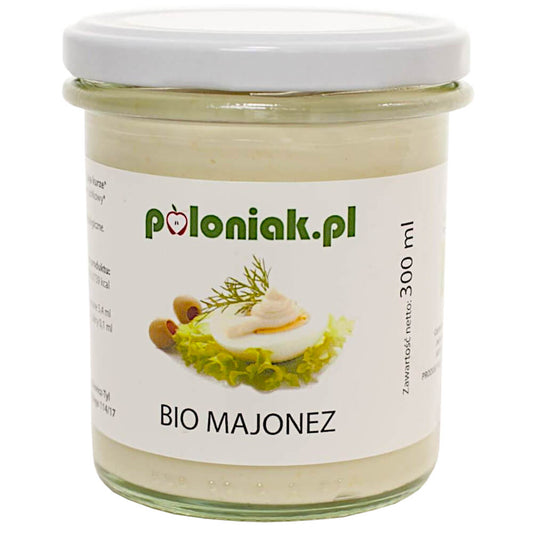 Bio Eiermayonnaise von POLONIAK in 300 ml Flasche, cremige Mayonnaise mit Bio-Eiern, perfekt für Sandwiches und Salate