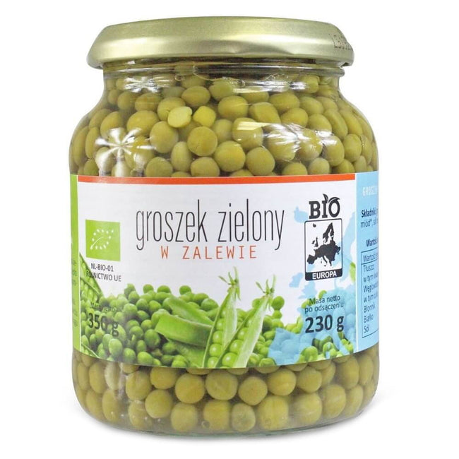 Grüne Erbsen in Salzlake im Glas BIO 350 g (230 g) - BIO EUROPA Hover Image
