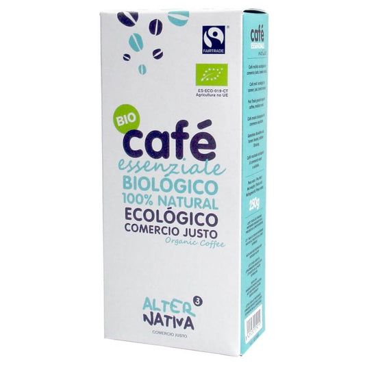 Gemahlener Arabica und Robusta Fairtrade Bio Kaffee von ALTERNATIVA in 250 g Packung, frisch und aromatisch