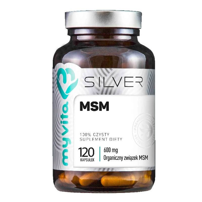 MSM organische Verbindung MSM 600mg 120 Kapseln MYVITA SILVER PURE Hover Image