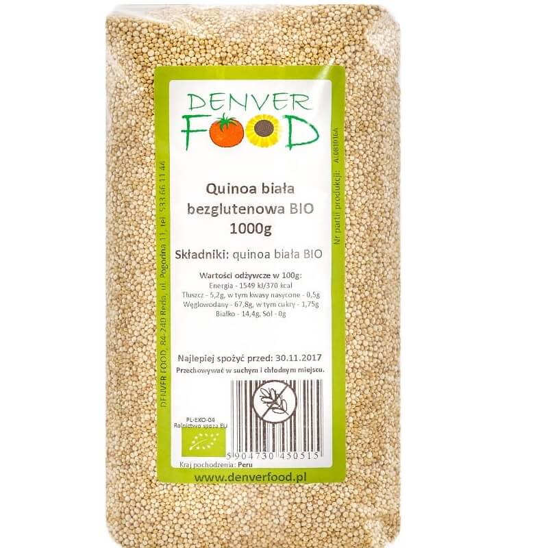 Quinoa weißer Quinoa glutenfrei BIO 1000g DENVER FOOD