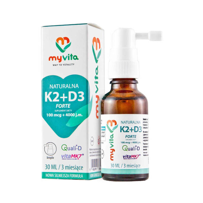 Vitamin K2 + D3 flüssig 100 mcg + 4000 IE 30 ml MYVITA Hover Image