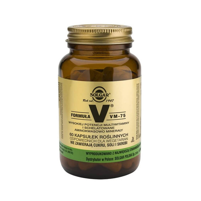 Formula v vm - 75 hochwirksame Multivitamine und Chelat-Aminosäuremineralien 60 Tabletten SOLGAR Hover Image