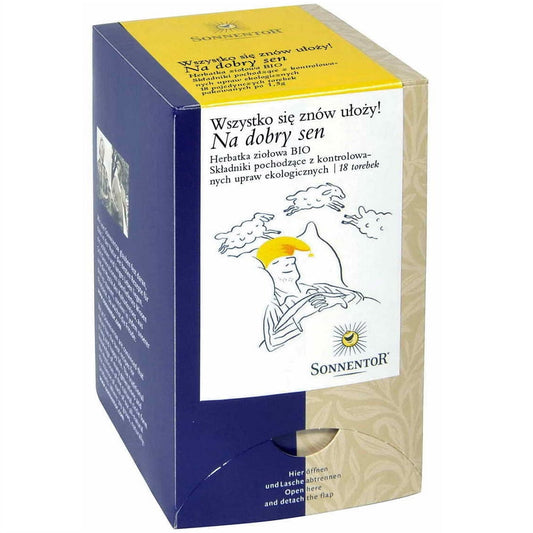 BIO Kräutermischung für einen guten Schlaf von SONNENTOR, 18 x 1,5 g, getrocknete Kräuter in einer Packung