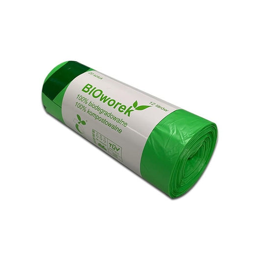 BIO-Müllbeutel 12 L 20 Stück (kompostierbar und biologisch abbaubar) - BIOWBAG