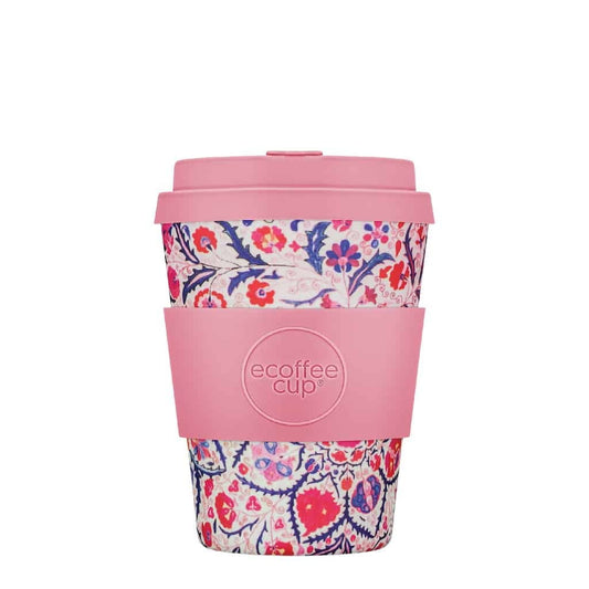 Bambus- und Maisfaserbecher von ECOFFEE CUP, rosa, 350 ml, umweltfreundliche Trinkgefäß mit nachhaltigem Design