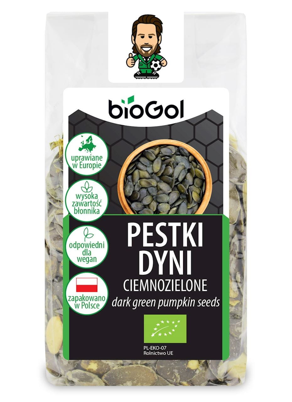 Dunkelgrüne Kürbiskerne (in Europa angebaut) BIO 150 g - BIOGOL