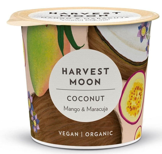 Bio Kokos-Mango-Dessert mit Passionsfrucht von HARVEST MOON, cremige Fruchtzubereitung in 275 g Schale